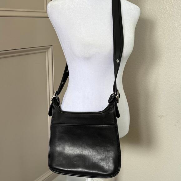 Coach 9966 Legacy Zip Shoulder Bag Black Leather Silver Hardware Vintage 2000 - Picture 1 of 13
